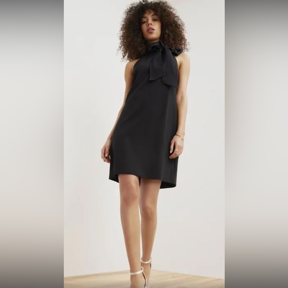 Vince Camuto crepe bow neck shift dress, NWT Size 14, black - Picture 6 of 7